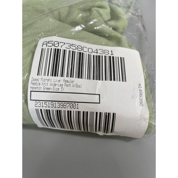 Isaac Mizrahi Live Reg Pebble Knit Wide Leg Pant Scalloped Hem Size 5X Green NEW - Picture 4 of 9